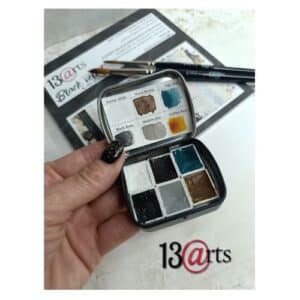 13 Arts Black Velvet Watercolor Set - Mini Palette 6 Half Pans
