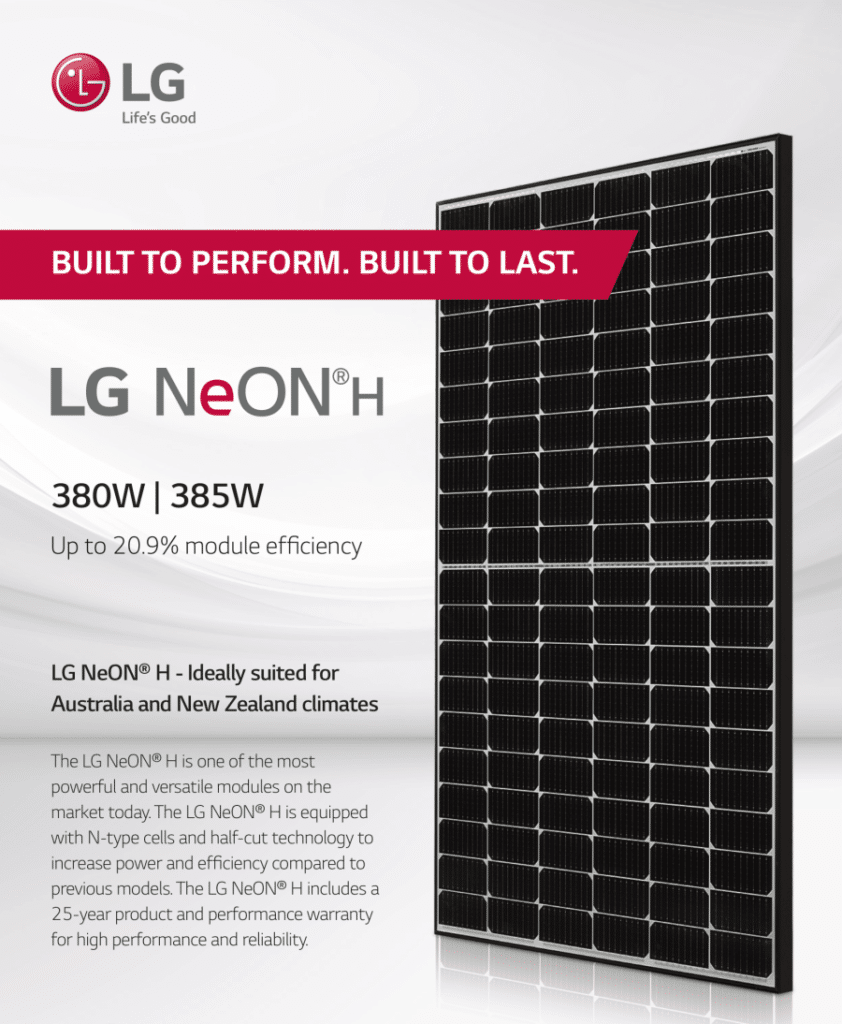 Lg neon h 385w high performance solar panels - Solarwiseww.com.au