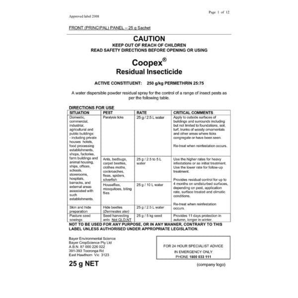 Coopex Residual Insecticide | Southwest Stockfeeds