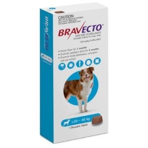 Bravecto Chew for Large Dogs 20kg-40kg (Blue)